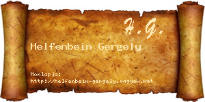 Helfenbein Gergely névjegykártya